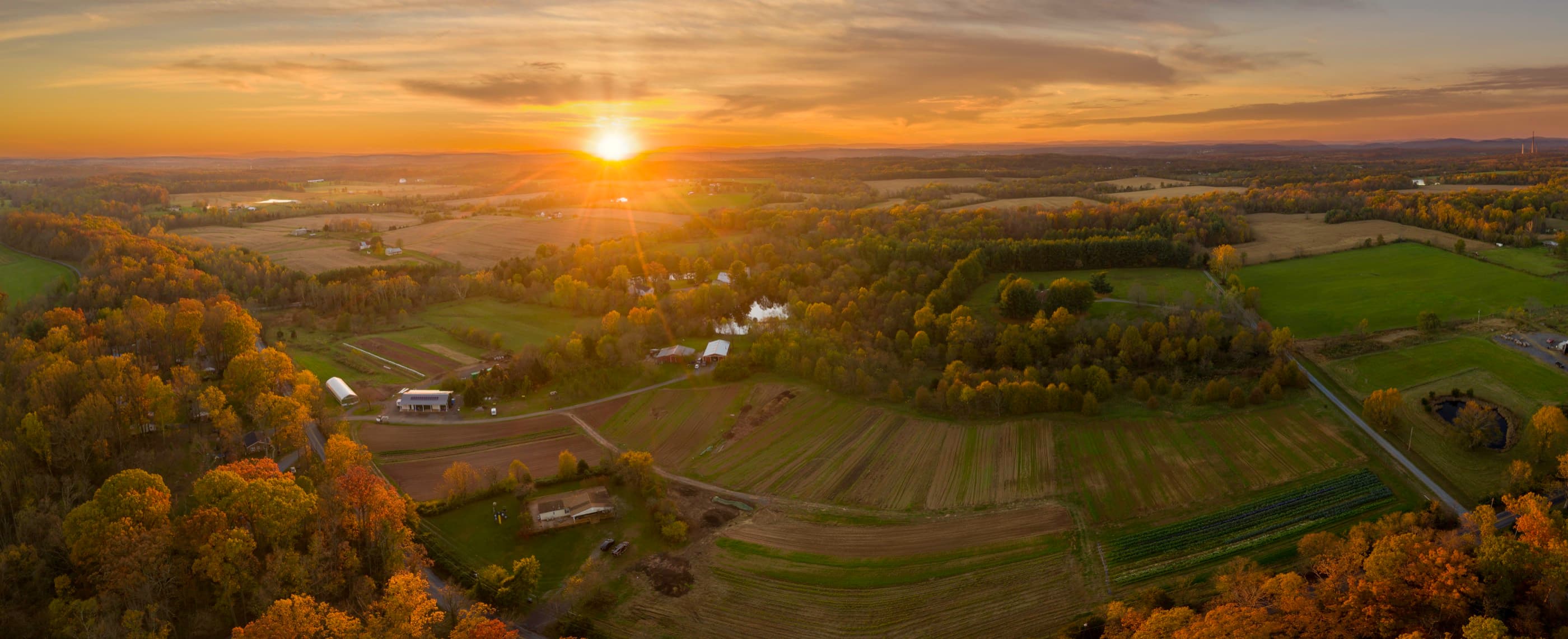 Aerial view of One Acre Farm